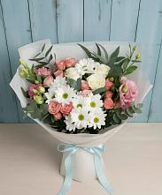 Букет цветов из:  Розы, Лизиантусы и Хризантемы в Гаврилом-Яме
