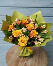Букет цветов из:  Альстромерии и Розы в Гаврилом-Яме