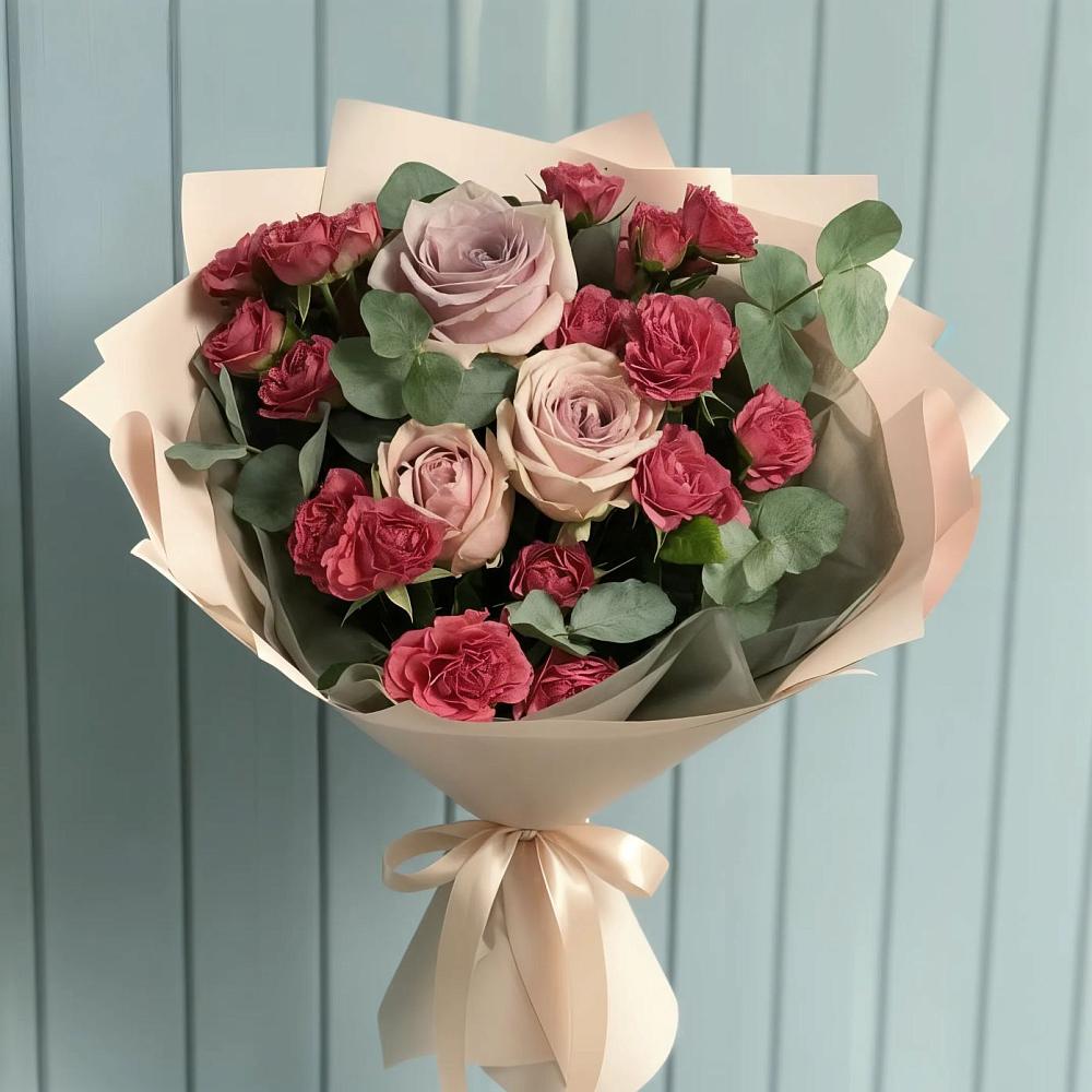 Букет цветов из: Гвоздики и Розы в Гаврилом-Яме