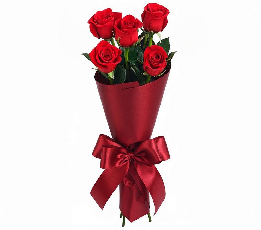 Букет 5 Красных роз Эдлесс Лав в Гаврилом-Яме