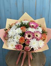 Букет цветов из:  Розы, Герберы и Хризантемы #REPLACE_PRED# Гаврилом-Яме