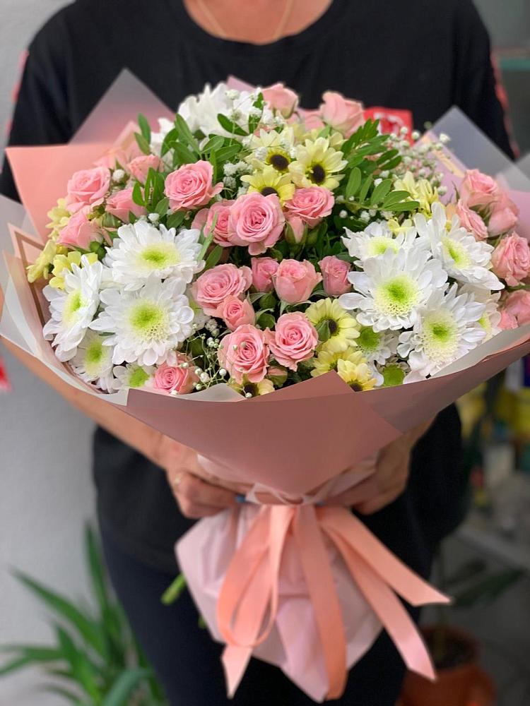 Букет цветов из: Розы и Хризантемы в Гаврилом-Яме