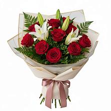 Букет цветов из:  Лилии и Розы в Гаврилом-Яме