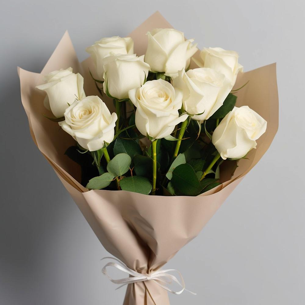 Букет 9 Белых роз Эдлесс Лав в Гаврилом-Яме