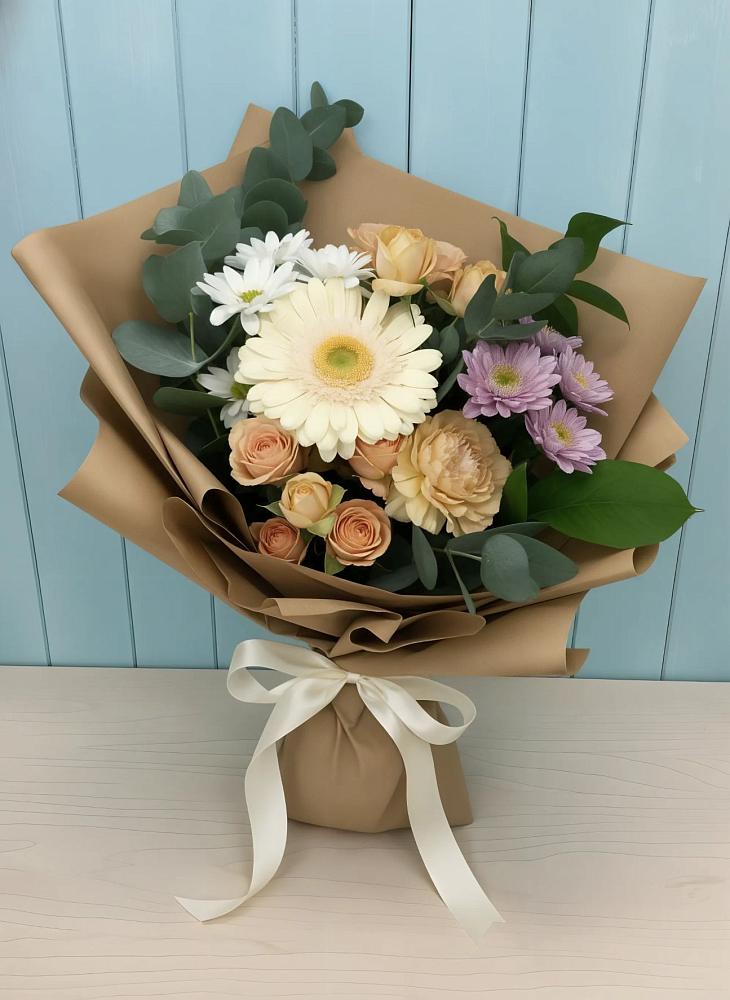 Букет цветов из: Герберы и Хризантемы в Гаврилом-Яме