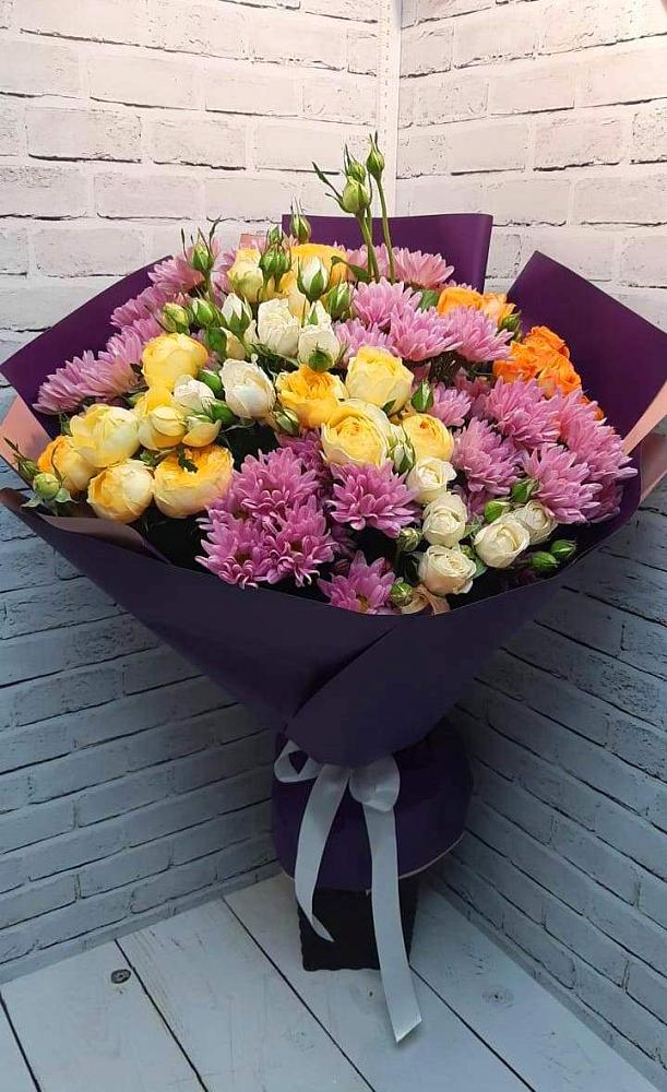 Букет цветов из: Хризантемы и Розы в Гаврилом-Яме