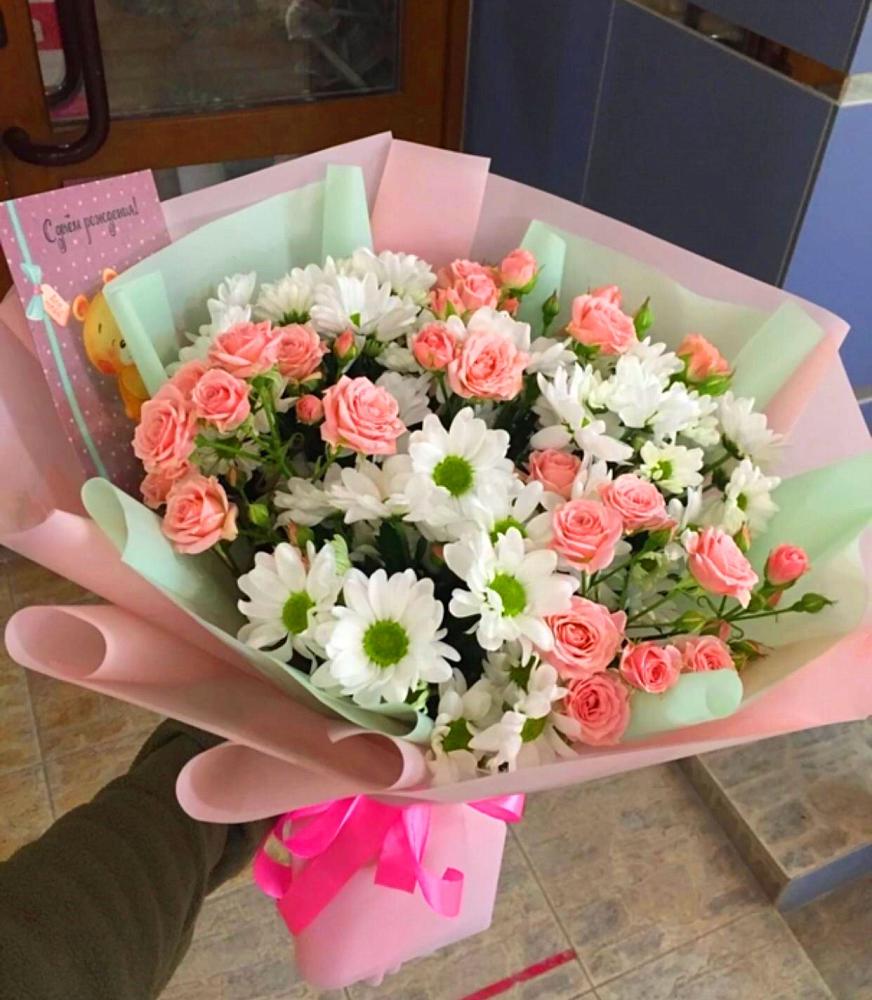 Букет цветов из: Розы и Хризантемы в Гаврилом-Яме