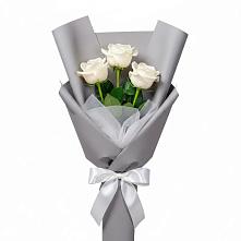 Букет 3 белые розы в Гаврилом-Яме