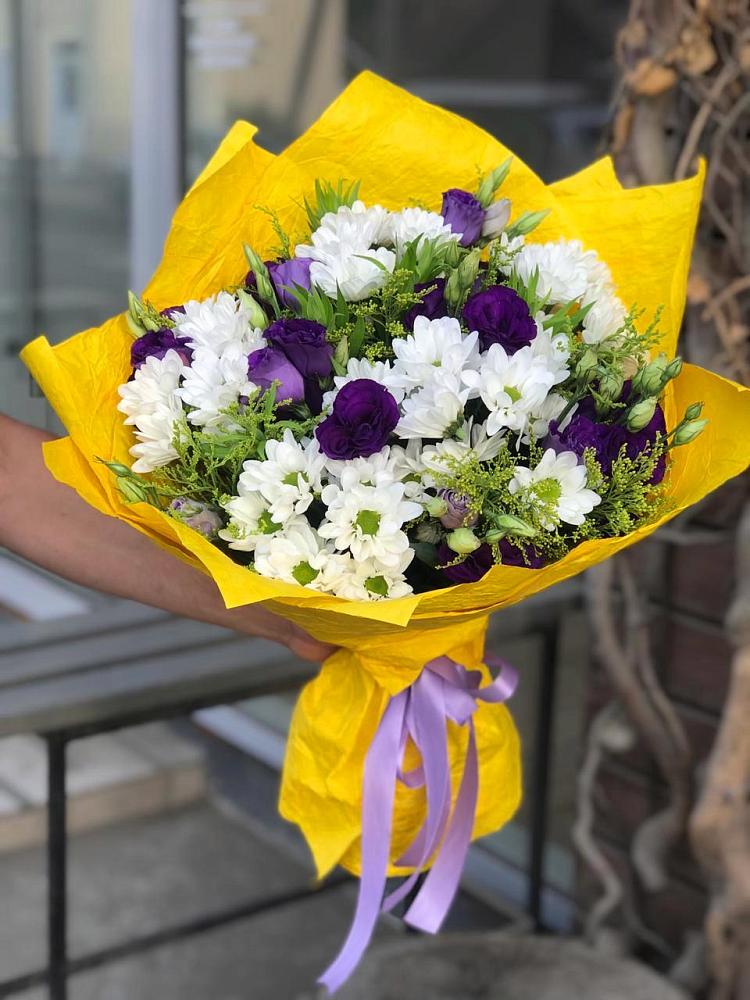 Букет цветов из: Ирисы, Хризантемы и Ромашки в Гаврилом-Яме