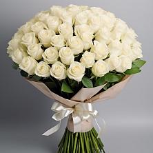 Букет 101 беля роза Белоснежка в Гаврилом-Яме