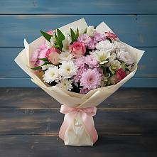 Букет цветов из:  Хризантемы, Альстромерии и Розы в Гаврилом-Яме