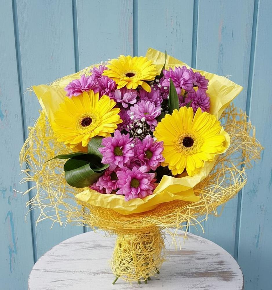Букет цветов из: Хризантемы и Герберы в Гаврилом-Яме