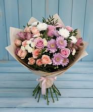 Букет цветов из:  Хризантемы, Розы и Альстромерии в Гаврилом-Яме