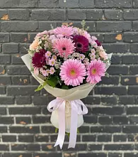 Букет цветов из:  Герберы и Хризантемы в Гаврилом-Яме