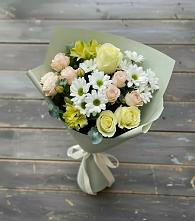 Букет цветов из:  Альстромерии, Розы и Хризантемы в Гаврилом-Яме