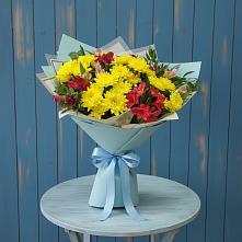 Букет цветов из:  Альстромерии и Хризантемы в Гаврилом-Яме